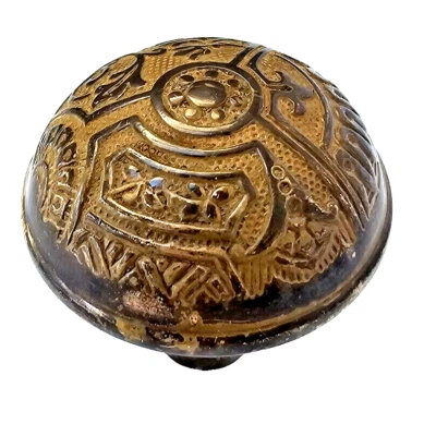 Antique Victorian Eastlake Brass / Bronze Ornate Door Knob Door Hardware #2 - Image 1 of 4