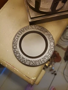 Colonial Tin Works Alphabet Coaster 4.25 In. Set Of 5 Ashtray Candle Plate - Picture 1 of 3
