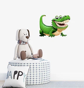 Cute Alligator Wall Art Bedroom Colourful Vinyl Sticker Decals a4833 - Picture 1 of 6
