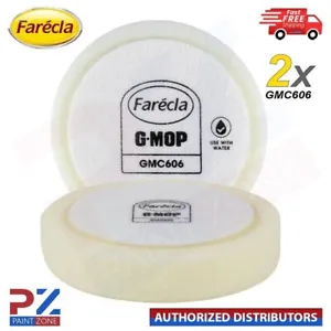 2X Farecla G Mop Head 6” 150mm White Compound Pad Hook&Loop GMC606 -Wet Use Foam - Picture 1 of 1