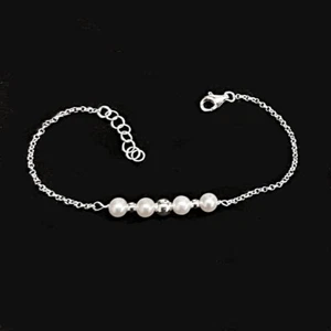 Armband Zuchtperlen Kugelgelenk 5,5 -6 MM AAA Und Silber Gesetz .y Etui - Bild 1 von 4
