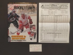 1997 DETROIT RED WINGS STANLEY CUP PLAYOFF PROGRAM TICKET STUB LINEUP SHEET - Picture 1 of 4