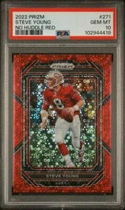 Prizm Steve Young 2022/50 No Huddle Red (coincidencia de colores) PSA 10 #271 POP 3 - Imagen 1 de 2