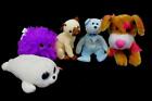 Lot Of 5 Stuffed Animal Plush Dolls Ty Beanie Babies Boo Dog Fiesta Siam Decade