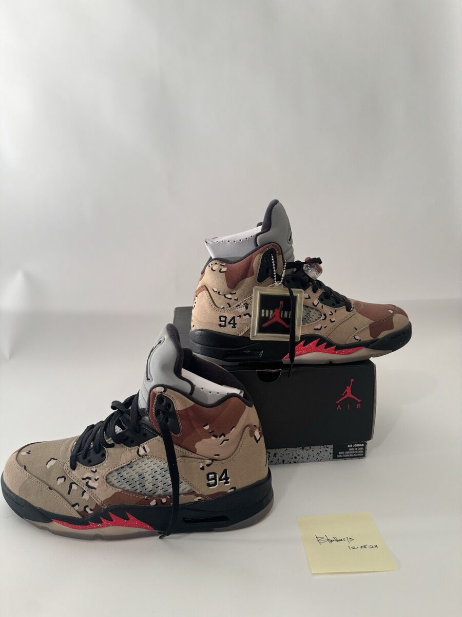 Supreme x Air Jordan 5 Retro Desert Camo for Sale Supreme x Air Jordan 5 Retro Desert Camo for Sale
