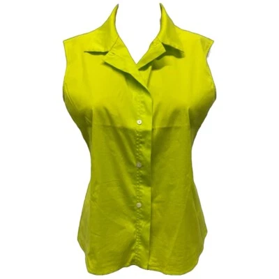 De Colección Años 90/Y2K Jil Sander Chartreuse Verde Sin Mangas Cuello Abotonado 36/US 6 Foto 1 de 4