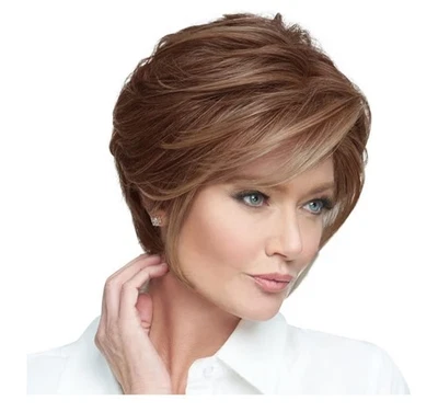 Peluca peluda corta Raquel Welch ir al estilo ropa de pelo gorra promedio cobre caoba  Foto 1 de 4