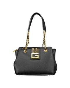 Guess Jeans Satchel Chain Detail Women Black Handbags - Picture 1 of 3