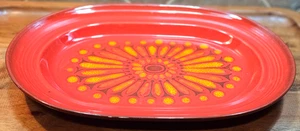 Vintage Metlox Medaillon rot 13" Platte Poppytrail Servierplatte/Tablett Kalifornien - Bild 1 von 6
