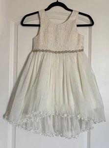 American Princess Dress Cream Brocade Dress 6X/7 - Picture 1 of 4