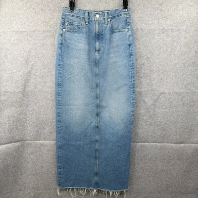 Nueva Maxi Falda AG Adriano Goldschmied Rani Denim 360 26 Japón Denim Lavado Claro Foto 1 de 4