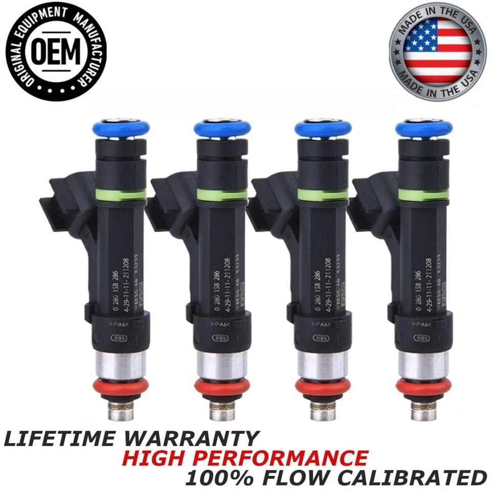 Nuevo OEM 4x BOSCH inyector de combustible 2009-2013 Mazda 3 5 6 3 Sport 2,5 L l4 #0280158286 Foto 1 de 4