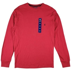 Polo Ralph Lauren Sleep Shirt Men M Red Thermal Waffle Knit Crewneck Long Sleeve - Picture 1 of 7