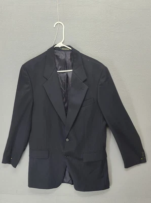 Blazer Kasper Hombres Traje Chaqueta 38 Negro Negocios Oficina Mezcla Lana Dos Botones Foto 1 de 4