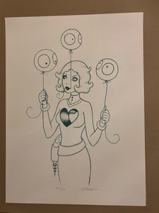 2008 “Balloon Girl” - 1-color Silkscreen Art Print S/N by Tara McPherson - Foto 1 di 1