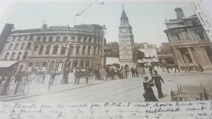Vintage 1910s Street View Plymouth England Clock Railway Offices Postcard P11 - Picture 1 of 6