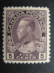 Canada KGV 5c admiral Sc 112 MH pulled perf - Picture 1 of 2