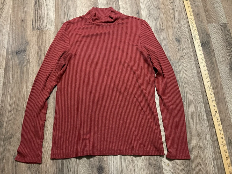 Camisa Rachel Zoe, Para Mujer Talla Mediana, Naranja, Manga Larga, Cuello Simulado Foto 1 de 4