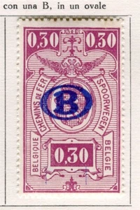 BELGIUM; 1940 Railway Parcel Post Optd. ' B ' issue Mint hinged 30c. value - Picture 1 of 1