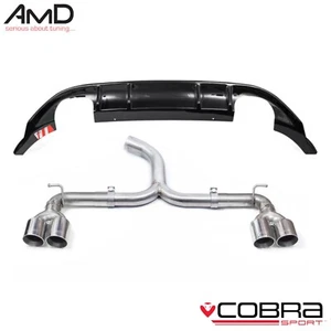 Cobra VW MK7 Golf GTi Exhaust Golf R Style Quad Exit Conversion with Diffuser - Picture 1 of 10