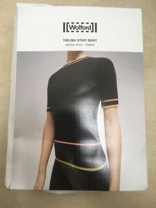 Wolford Merino Wool Ribbed Thelma Strip Stripe Shirt Size XS BNWT £256 Black - Picture 1 of 6
