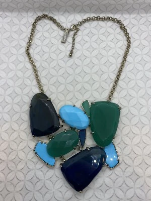 Collar Vintage Kendra Scott Tyler Declaración Azul Ágata Turquesa Magnesita Foto 1 de 4