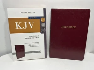KJV Giant Print Reference Bible Burgundy Leatherflex NEW FREE SHIPPING - Picture 1 of 7