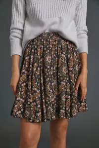 Anthropologie Porridge Karina Mini Skirt Floral Skirt NWT S - Picture 1 of 2