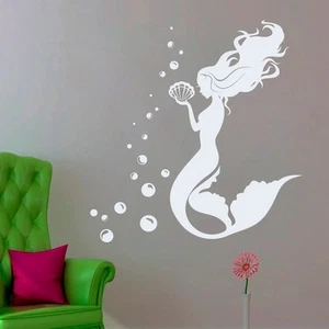 Mermaid Decal Vinyl Water Nymph Wall Sticker Bathroom Decor Nursery FD179 - Picture 1 of 5