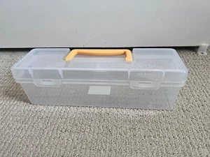 Plastic Portable Container with Handle Craft Sewing Yellow 13.1 x 3.7 x 2.4 in - Picture 1 of 5