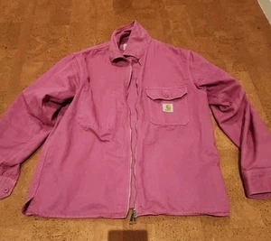 Rare Carhartt Overshirt Shirt Chore Coat Jacket Purple Magenta Pink M - Picture 1 of 11