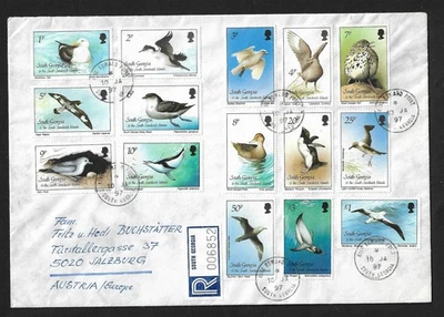 JUEGO DE AVES GEORGIA DEL SUR EDWARD POINT TO AUSTRIA ALTOS VALORES EN CUBIERTA REGD 1997 Foto 1 de 2