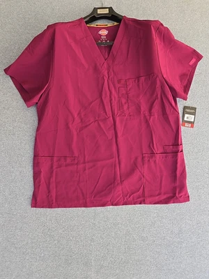 Blusa Médica Dickies EDS Essentials Hombre Cuello en V DK645 WNPS Vino Foto 1 de 4