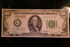 1928 A $100 Federal Reserve Note #082 - Picture 1 of 2