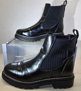 Sam & Libby Women's Black Faux Leather Skylar Chelsea  Ankle Boots  Size 11 - Picture 1 of 17