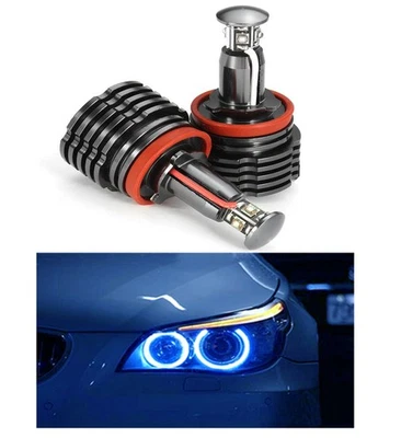 1 Set Can Fit BMW Canbus Angel Eye E92 H8 HALO RING 20W LED Blue Light Bulbs  C3 - Image 1 of 4
