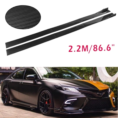 Carbon Fiber 2.2m Side Skirt Extensions Rocker Panel  for TOYOTA Camry SE LE Foto 1 de 4