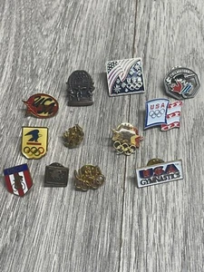 Olympic Lot of Pins Buttons USA Mix Lot of 12 Various pins see pics - Picture 1 of 15