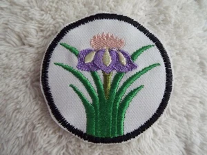 Easter Iris Flower 2-7/8" Embroidery Iron-on Patch (E39) - Picture 1 of 1