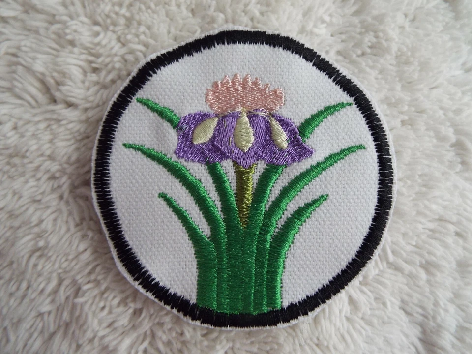 Easter Iris Flower 2-7/8" Embroidery Iron-on Patch (E39) - Image 1 of 1