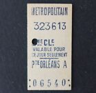Ancien ticket Métro 1936 PORTE ORLEANS A 06540 Métropolitain Paris 21