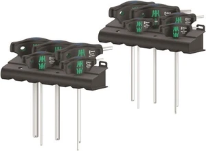 Wera 454/10 HF Set 1 Hex Plus T-Handle Screwdriver Set With Rack SAE 05023451001 - Picture 1 of 8