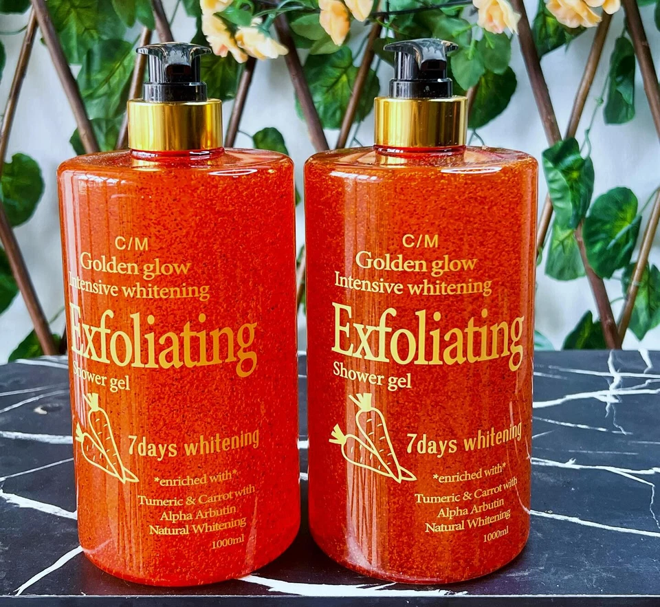 Golden Glow Intensive Whitening Exfoliating Shower Gel Body Wash 1000ml x 1