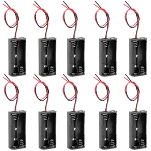 3V Battery Holder Case Storage Box 2 x 1.5V AAA Batteries Wire Leads 10pcs - Afbeelding 1 van 4