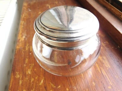 poudrier ancien couvercle argent - Photo 1/4