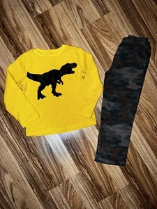 Carter’s Boy’s Pajamas PJ Size 7 Y2K Camo Dinosaur - Picture 1 of 5