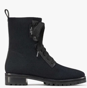 Kate Spade Women's Merigue Leather Stretch Combat & Lace Up Boots - Picture 1 of 6