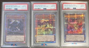 PSA 10 Yu-Gi-Oh 25th Secret Rare QCSE Set of 3 Japanese Obelisk Slifer Ra - Picture 1 of 8