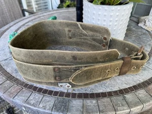 Cinturón de herramientas/utilitario de lona verde vintage MSA MINE SAFETY AÑOS 60 - Imagen 1 de 6