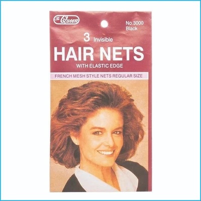 Queene 3‑Pack Invisible Hair Nets with Elastic Edge French Mesh Regular Size - Image 1 of 4